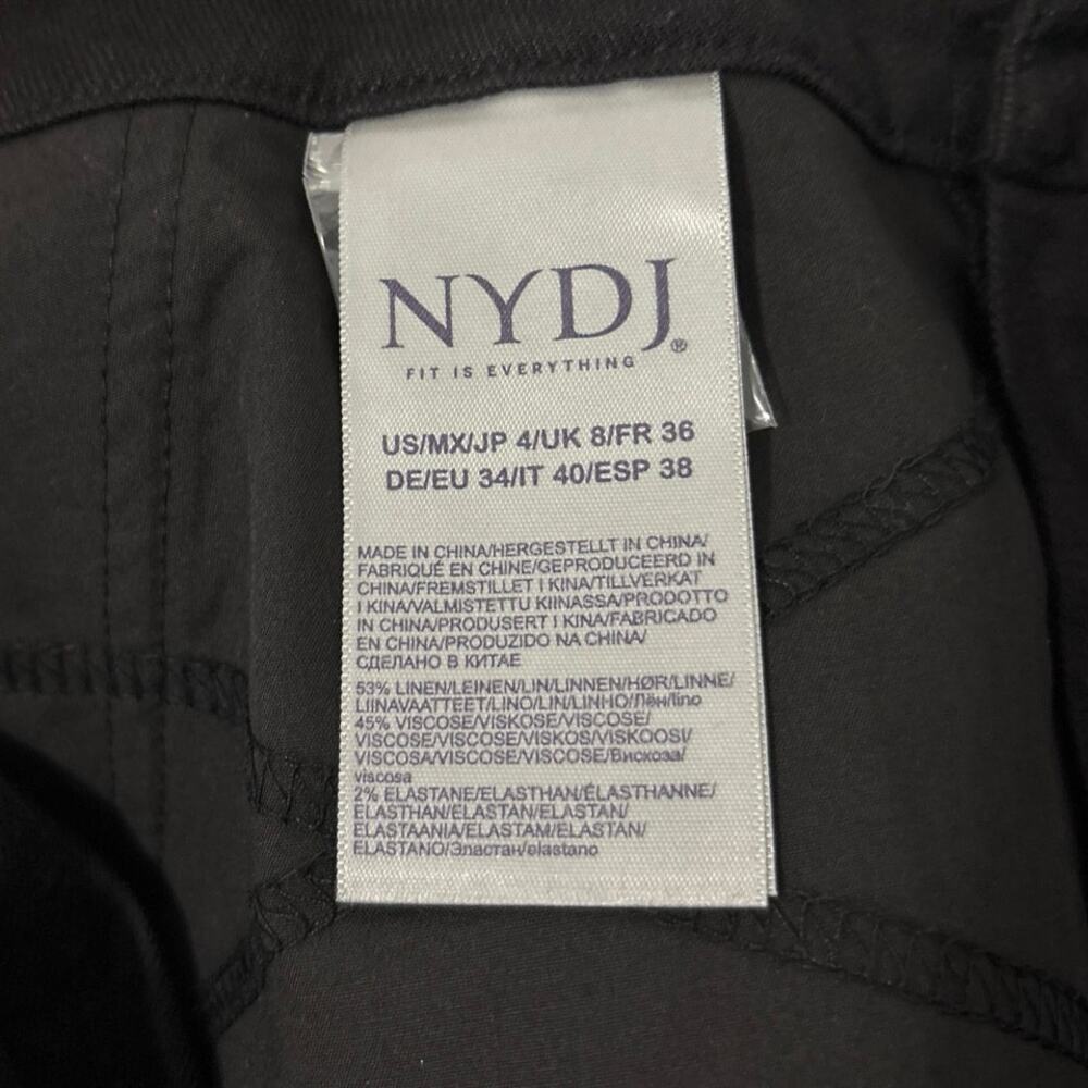 NYDJ Black Linen Blend Bermuda Shorts NWT Size 4 - Picture 8 of 9